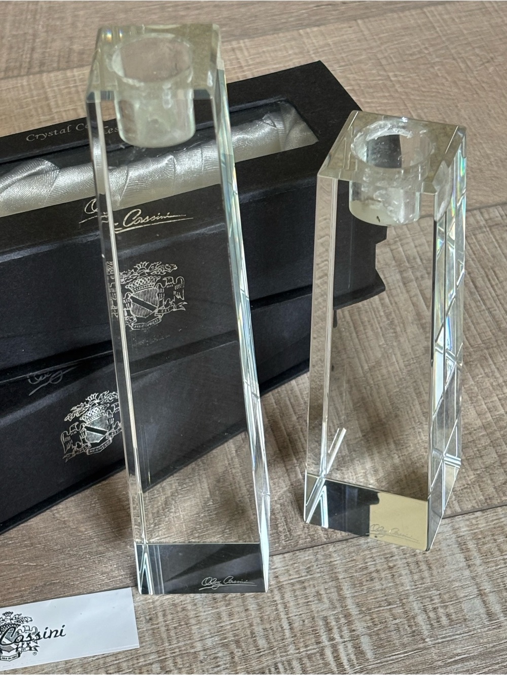 Crystal Candlesticks by Oleg Cassini
